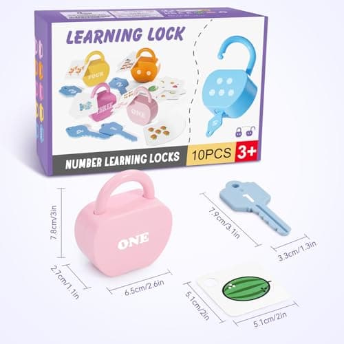 YYDeek Locks and Key Toddler Toys, Number Learning Counting Blocks for Kids — view 5