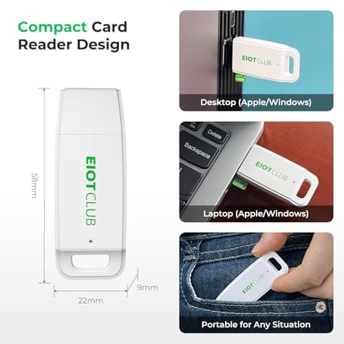 EIOTCLUB eSIM Card & Reader Bundle - Physical eSIM Card for Unlocked Android/iPhone/Router, Unlimited Downloads, Global Travel (USA/Europe/200+ Countries), Windows & macOS Support — view 6