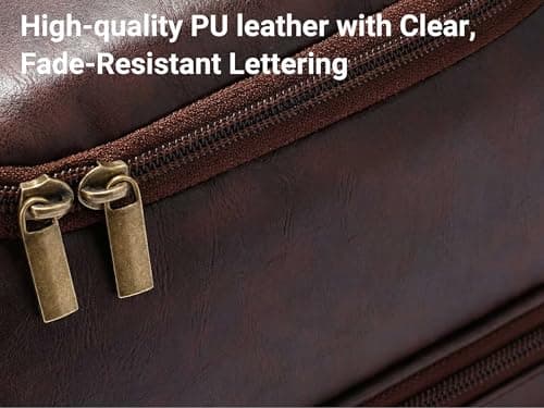 CGFN Personalised Gifts for Men,Personalised Large PU Leather Wash Bag Men with Initial Waterproof Hanging Toiletry Bag Travel Xmas Birthday Presents (T, Dark Brown) — view 6