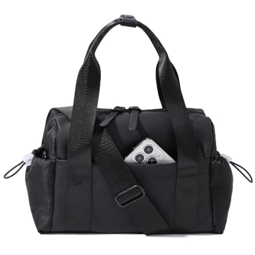 Bucosd Small Gym Bag for Women, Mini Crossbody Gym Duffle Bag with Wet Compartment, Carry on Gym Tote Bag for Workout Dance Sport Travel, Mini-Black, Mini, Fashion