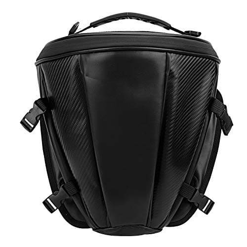 Cryfokt Motorcycle Tail Bag Carbon Fiber Style Motorbike Rear Bag Motorcycle Saddle for Outdoor Riding Black Material