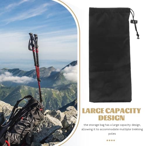 Happyyami Trekking Pole Storage Bag Foldable Carry Pouch for Folding Walking Stick Drawstring Closure Holds up to 2 Trekking Poles for Hiking Camping Travel and Climbing — view 5