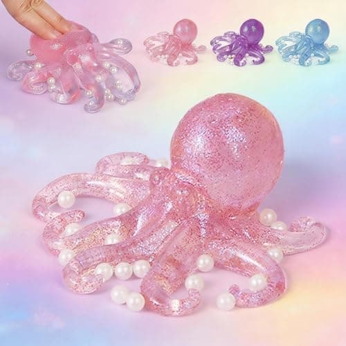 5.1 In Sparkling Octopus Stress Ball, Octopus Sensory Fidget Toy For Anxiety Relief, Squeez Stress Cute Animal sugar toys stress animal For stress rubber travel toys toys octopus classroom toy — view 2