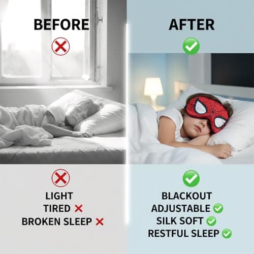 Wellrun 2PCS Cute Spider Sleep Mask,Adjustable Head Strap Blackout Cool Eye Cover,Funny Soft Breathable Imitation Silk Sleep Eye Mask for Travel,Home,Hotel,Office,Meditation,Party — view 4
