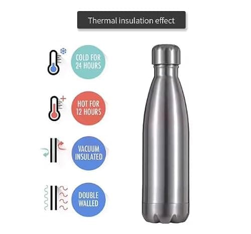 Just Giftz Insulated Stainless Steel Water Bottle 500ml, Rose Gold — view 4