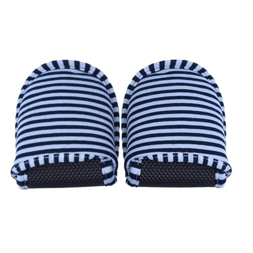 Kikumi Travel Portable Foldable Reusable Indoor Soft Cotton Anti Slip Slippers for Home Hotel (Male) — view 4