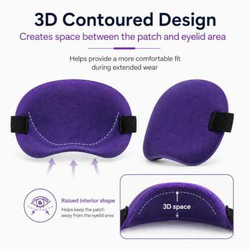 Eye Patch Set 6 Pack Adjustable 3D Eye Covers for Adults Kids — view 3