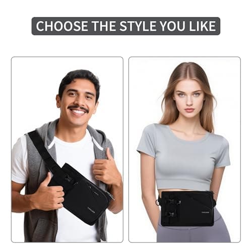 YaKuss Bum Bag for Men, Anti-Theft Waist Bag, Bumbag with Adjustable Belt Crossbody Chest Bag Fanny Pack — view 5