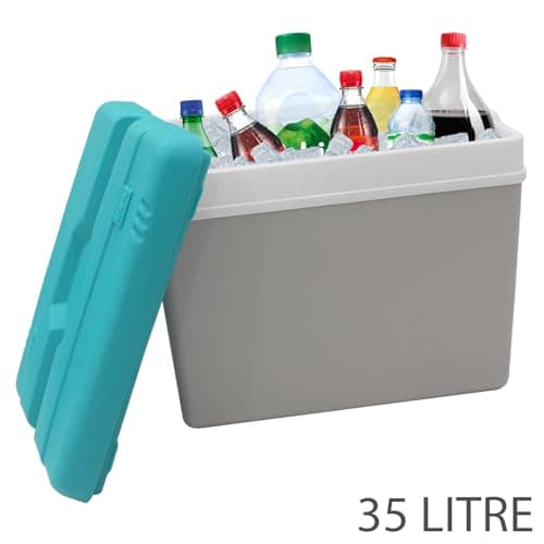 Daniel James Large Cool Box - 15L, 24L or 35L Insulated Cooler Box with Carry Handle & Lid for Ice Cold Food & Drink - Lightweight & Durable for Camping, Picnic & Travel (Grey, 35-Litre) — view 5