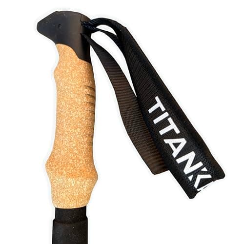TITANKARE Trekking Walking Hiking Poles - Collapsible, Lightweight, Shock-Absorbent Nordic Hiking Trekking Poles with Cork Grips for Men, Women & Seniors, Flip Locks, All Terrain Tips & Bag - Elite — view 4