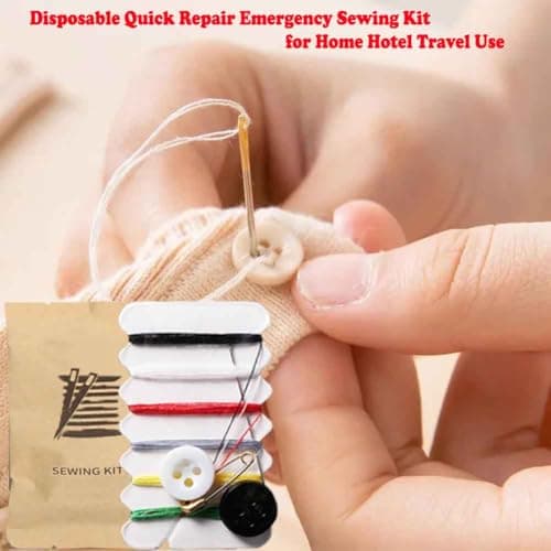 30Pcs Luxury Individually Wrapped Eco-Friendly Quick Repair Emergency Travel Sewing Kit; Disposable Hotel Sewing Kit with Needles Button Threads Safety Pin for Hotel Travel Use; Outdoor Sewing Repair — view 3