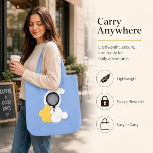 Paw Peek Pet Carrier Bag, Canvas Shoulder Tote for Small Dogs And Cats — view 2