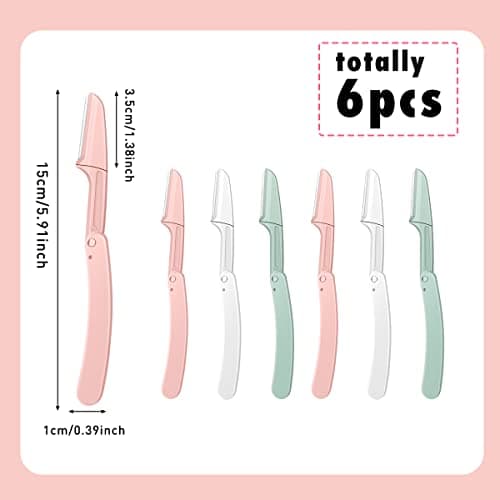 Leikedun 6Pcs Fold Face Razor Set with Cover, Dermaplaning Tool — view 2