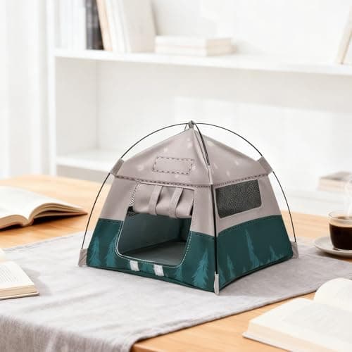 Miniature Camping Tent - Scale Doll Tent, Pretend Play Outdoor Accessory, Portable Toy Shelter, Use for Garden Scene or Miniature Playhouse Display, Playhouse Accessory, Multi Color — view 3