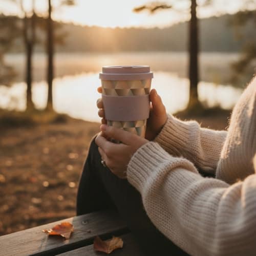 Ecoffee Cup 14oz 400ml Reusable Eco-Friendly 100% Plant Based Coffee Cup with Silicone Lid & Sleeve - Melamine Free & Biodegradable Dishwasher/Microwave Safe Travel Mug, Shandor the Magnificent — view 6