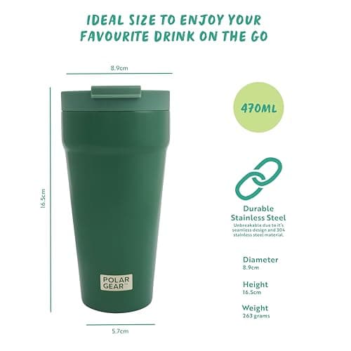 Polar Gear 470ml Coffee Cup Travel Mug, Insulated Coffee Cup w/Closure Lid — view 2