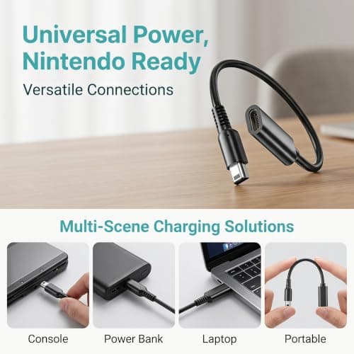 TwinkleHom USB C Adapter for Nintendo 3DS/2DS/DSi, USB Type C to 3DS Charger Adapter for New 3DS XL/3DS/2DS XL/DSi XL Console – 15cm — view 3