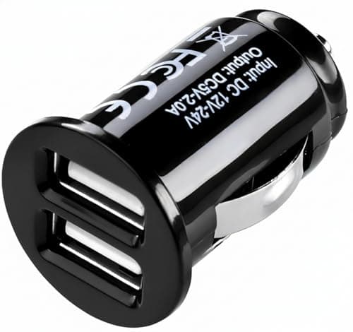 Fast USB Car Charger Dual Port Car Adapter 12V/24V Cigarette Lighter Socket Charging Plug Compatible with i-Phone, Sam-sung and Android phones (Pack of 1)