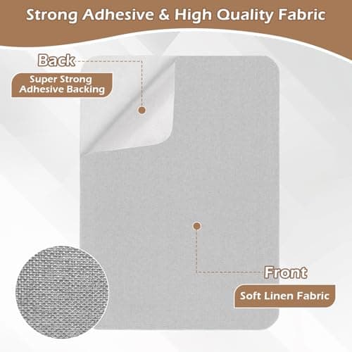2 Pcs Fabric Repair Patch, Self-Adhesive Canvas Repair Patch 11x8 inch Waterproof Fabric Patches Linen Canvas Repair Kit for Sofas, Tents, Furniture, Awnings, Car Seats (Light Gray) — view 4