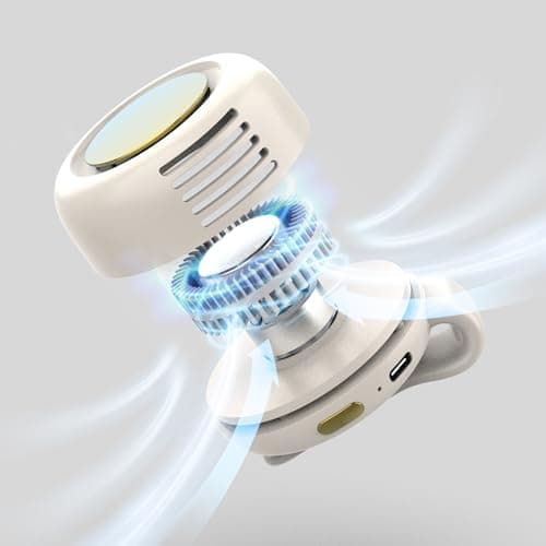 Wlztea Portable Clip-On Bladeless Fan - Rechargeable Hands-Free Cooling for Neck, Waist & Bags, 3 Speeds, 6H Runtime, USB-C Fast Charge (White) — view 4
