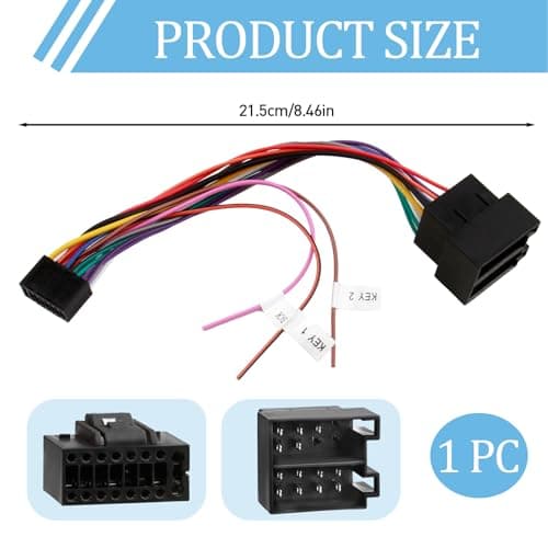 ISO Radio Wiring Harness Adapter 16 Pin Car Stereo Radio Wire — view 2