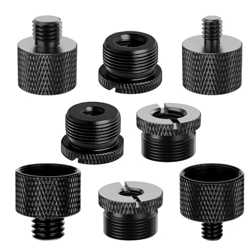 PEAPIN 8 Pack Microphone Thread Adapter Kit, Mic Stand Adapters