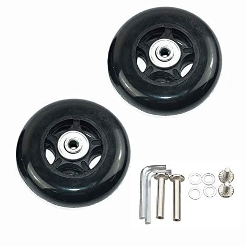 1 Pair Luggage Suitcase wheels Replacement OD 80mm with Axles Wrench Bearings Repair Tool Kit (80mmX24mmX6mm)