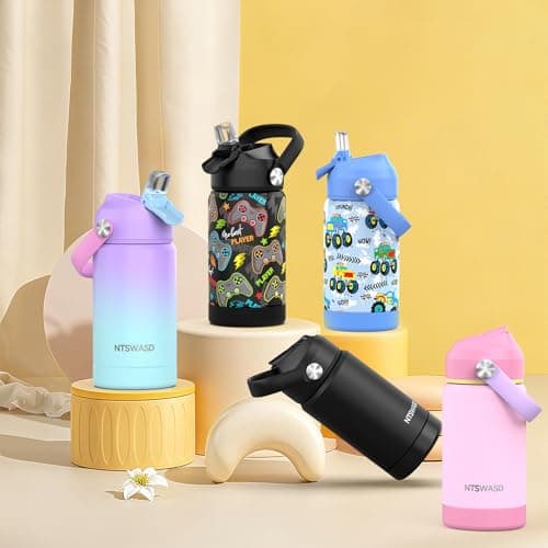 Ntswasd Boys Insulated Water Bottle with Straw,350 Ml Kids Cups with Stainless Steel Leak Proof for School Daycare(Game) — view 6