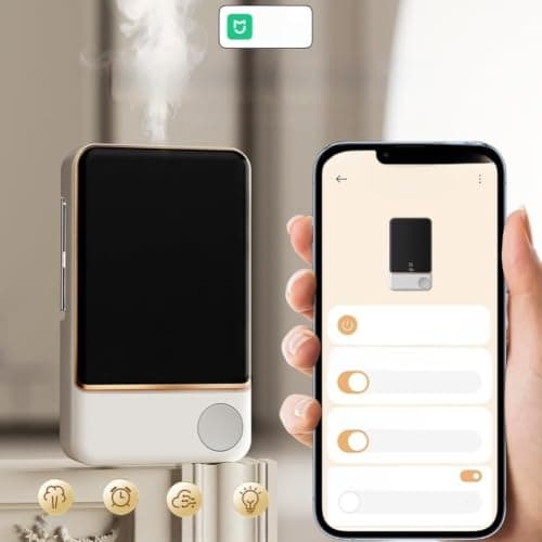 Portable Essential Oil Diffuser Smart App Controlled for battery Powered Scent Machine Adjustable Mist Modes for Bedroom Living Room Bathroom 9x5x13cm(A) — view 2