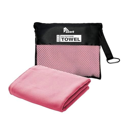 azark Microfibre Towel – Quick Dry, Lightweight & Super Absorbent – Gym, Travel, Yoga, Camping & Beach – Soft & Durable – Multiple Sizes (Pink, XX Large)