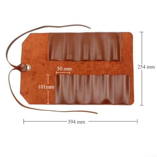 Zilimontt 1Pcs Portable Leather Tool Roll Bag, Multifunction Hardware Wrench Storage, Heavy Duty Waxed Canvas Tool Roll Bag For DIY Enthusiasts (Brown) — view 5