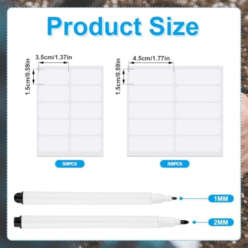 Name Labels for Clothes Kids 100Pcs Self-Adhesive Uniform Tags with Markers — view 2