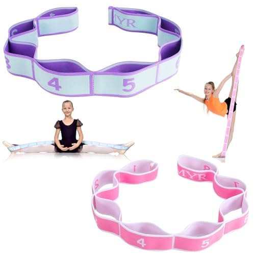 Invalidism 2 Pcs Stretching Bands Gymnastics Stretch Band Yoga Straps(Pink)