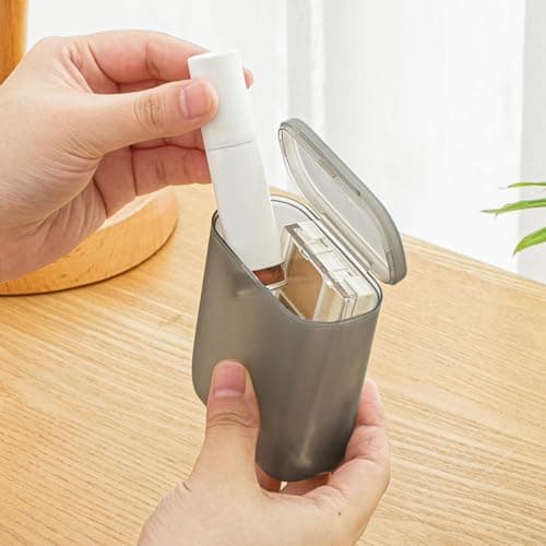 Housoutil Portable Storage Box with Lid Clear Plastic Organizer for Small Earphone Charger Cable Accessories Travel Electronics 3.58 X 3.07 X 1.81 Inch — view 3