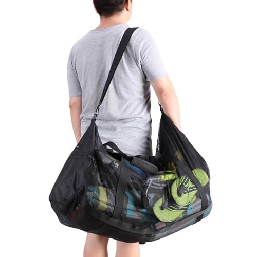 Leberna 37 Inch XXL Mesh Duffle Bag for Scuba Dive Gear (Black) — view 5