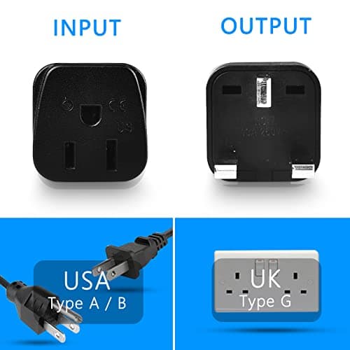 US to UK Plug Adapter, 2 Pack USA to UK Plug Adapter — view 2