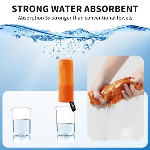 Pameil Microfibre Towel,3 Set(80 x 40cm x2 +160 x 80cm) Large Microfibre,Quick Dry Towel,Gym Workout Travel Swimming Beach Camp Outdoor Hiking (Orange) — view 6