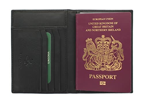 VISCONTI Polo Collection Leather Passport Holder RFID Blocking 2201 Black