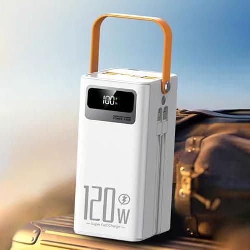 Solar Powers Bank 50000mah - 120w Portable Charger Fast Charging Powers Bank With Built-in Cables, Outdoor Solar Survival Charger, For Camping, Hiking, Travel,Backpack Gear, For Smart Devices — view 6