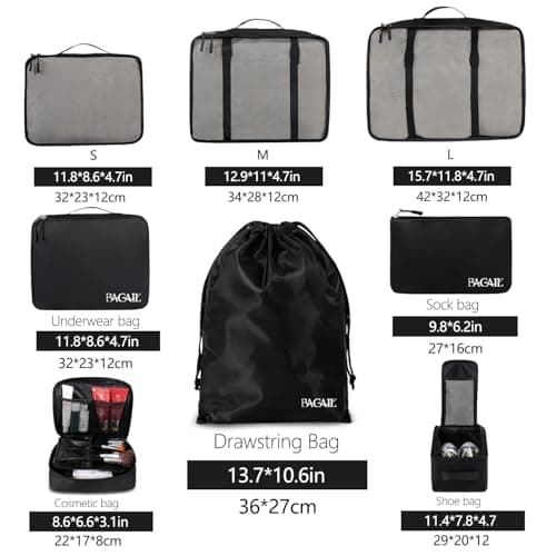 BAGAIL Packing Cubes for Suitcase 8 Set, Lightweight Luggage Packing Organizers Packing Cubes for Travel Accessories — view 2