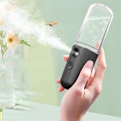 Stylebest Face Nano Mist Sprayer Portable Moisturizing Hydrator for Daily Hydration Compact Travel Size 50ml ABS (Black) — view 2