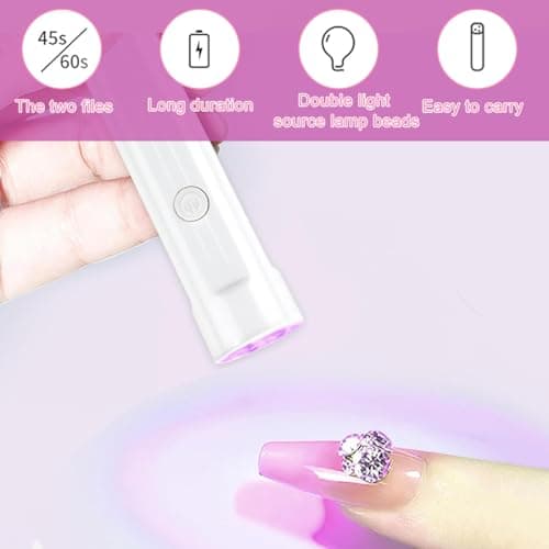 Mini UV LED Nail Lamp for Gel Nails, Handheld Curing Lamp for Gel Polish Rechargeable Portable Nail Dryer with USB Plug, Quick Dry for Nail Glue & Stickers – Travel Manicure Salon DIY at Home — view 6