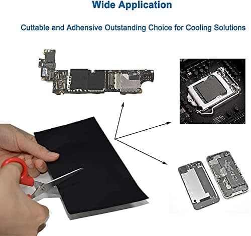 ADWITS 2 Pack Adhensive Graphite Thermal Pad 700W/m⋅K Horizontal Conductivity, 200x100x0.07mm Flexible Graphite Sheet for Mobile Laptop CPU Thermal Managemen — view 4