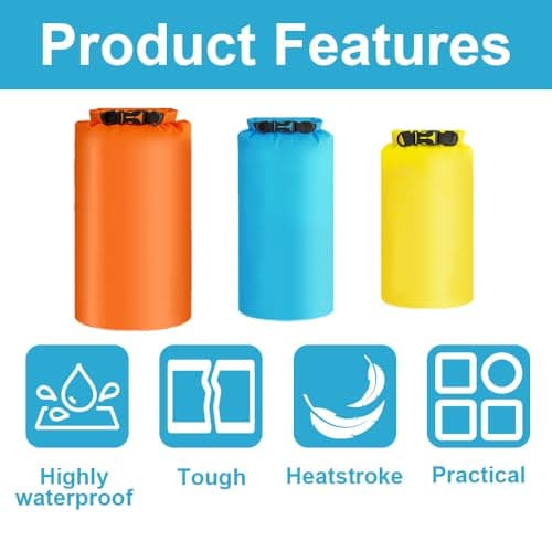 HLIWS 3Pcs Waterproof Dry Bag,Suitable for Outdoor Activities — view 3