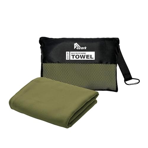 azark Microfibre Towel – Quick Dry, Lightweight & Super Absorbent – Gym, Travel, Yoga, Camping & Beach – Soft & Durable – Multiple Sizes (Dark Green, Medium)