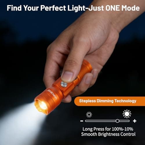 UNROEVS Pocket Flashlight Rechargeable with 1200 Lumens,Mini Small EDC Flashlights with Magnet & Clip,Compact Powerful Flash Light-Zoomable,Adjustable Brightness and 1 Mode for Everyday Carry. — view 3