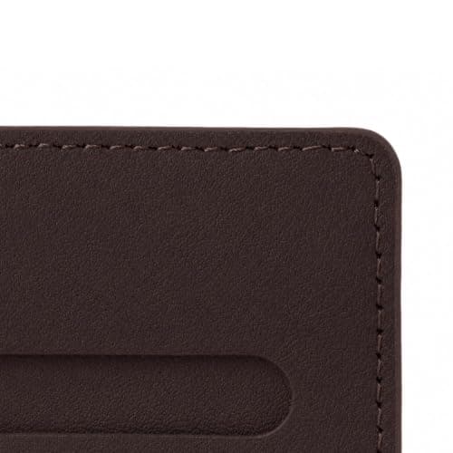 Wasama Genuine Leather Luggage Tag | Travel Baggage Tag | Durable Strap & Privacy Flap (Dark Brown) — view 4