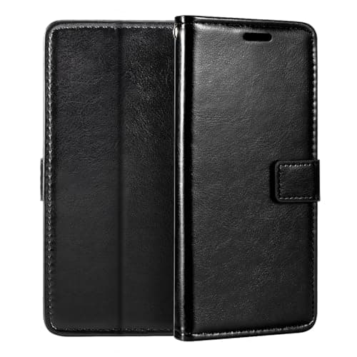 Shantime Wallet Leather Case for ZTE Telstra 5G Hotspot 2 - Black