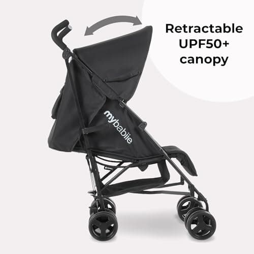 My Babiie MB01 Stroller - from Birth to 4 Years (22kg), Lightweight & Compact Umbrella Fold, Travel Buggy for Toddlers - Black — view 3