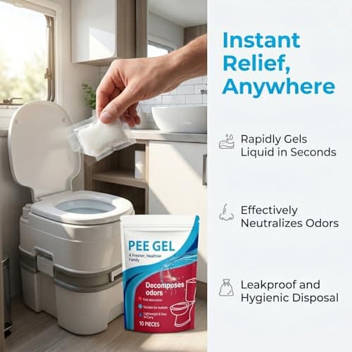 10PCS Portable Toilet Gel and Absorbent Powder for Camping, Emergency Travel Toilet Bag, Disposable Portable Toilet for Camping, Hiking & Outdoor Use, Fast-Acting & Leak-Proof, Odor Control Toilet Gel — view 4